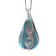 Oval Turquoise Lampwork Glass Pendant for Jewellry Making - 1 Piece